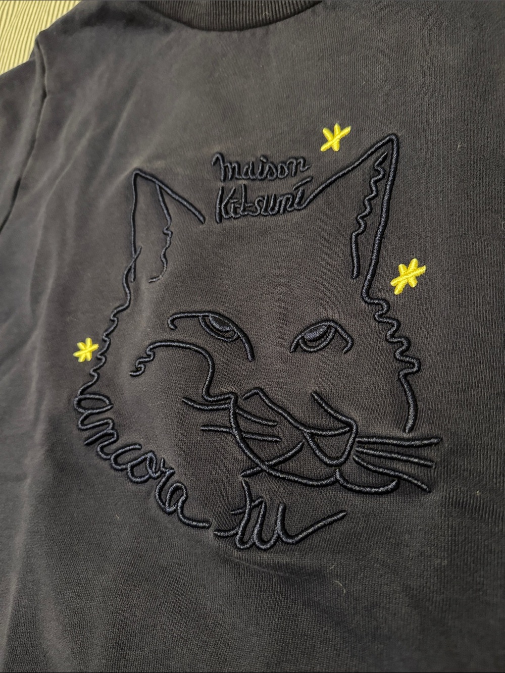 Maison Kitsune Navy Embroidered Fox Sweatshirt - Picture 4 of 7
